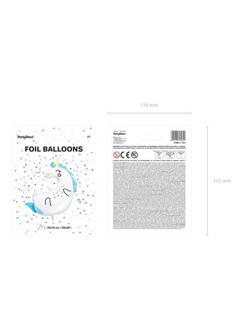 Globo de foil de unicornio de (70x75cm) - Unicorn Collection - Partydeco | Funidelia