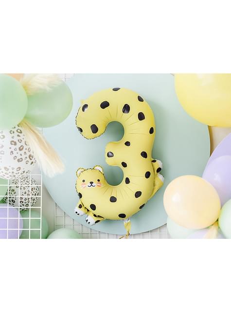Globo foil “3“ leopardo - Partydeco | Funidelia