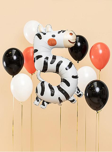 Globo foil “5“ cebra - Partydeco | Funidelia