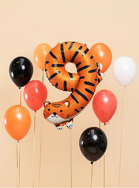 Globo foil “9“ tigre - Partydeco | Funidelia