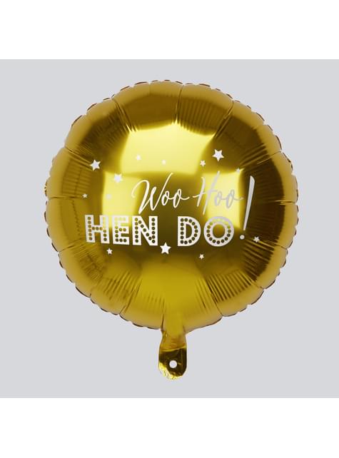 Globo foil en dorado “Woo Hoo Hen Do“ - Woo Hoo Hen Do - Neviti | Funidelia