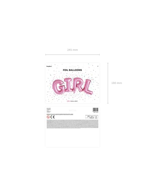 Globo foil “GIRL“ rosa - Partydeco | Funidelia