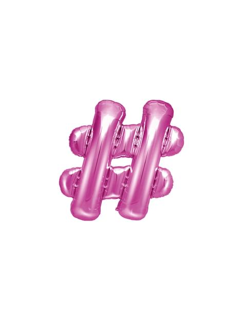 Globo foil hashtag rosa oscuro - Partydeco | Funidelia
