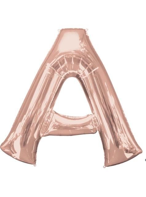 Globo foil letra A oro rosa (86cm) - AMSCAN | Funidelia