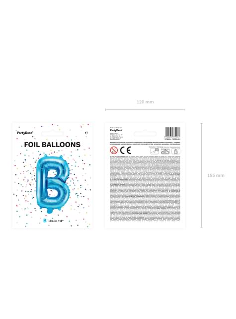 Globo foil letra B azul (35 cm) - Partydeco | Funidelia