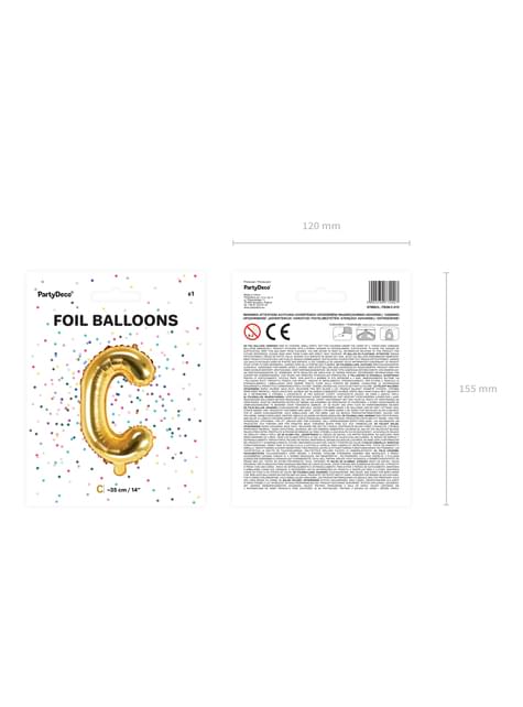 Globo foil letra C dorado - Partydeco | Funidelia