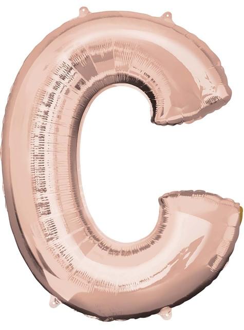 Globo foil letra C oro rosa (81cm) - AMSCAN | Funidelia