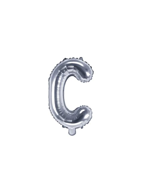 Globo foil letra C plateado - Partydeco | Funidelia