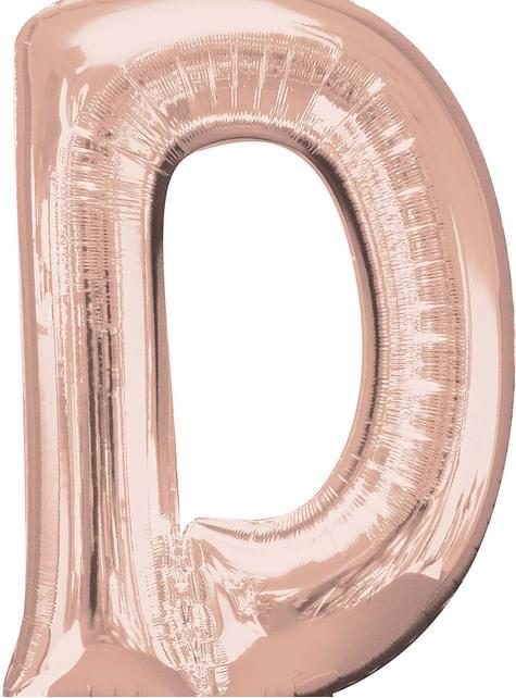 Globo foil letra D oro rosa (83cm) - AMSCAN | Funidelia