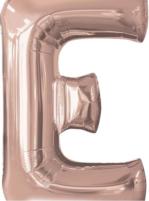 Globo foil letra E oro rosa (81cm) - AMSCAN | Funidelia