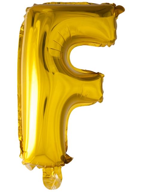 Globo foil letra F dorado (102 cm) - Procos | Funidelia
