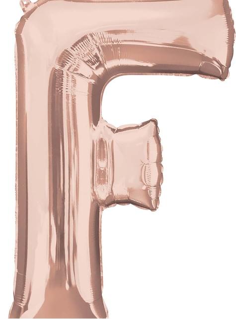 Globo foil letra F oro rosa (81cm) - AMSCAN | Funidelia