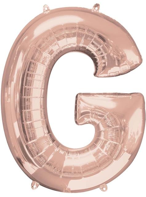 Globo foil letra G oro rosa (81cm) - AMSCAN | Funidelia