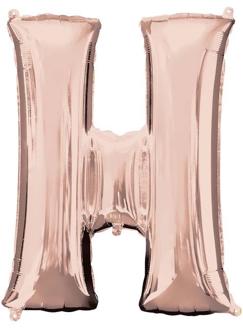 Globo foil letra H oro rosa (81cm) - AMSCAN | Funidelia