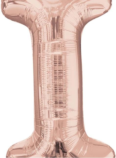 Globo foil letra I oro rosa (81cm) - AMSCAN | Funidelia