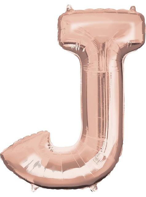 Globo foil letra J oro rosa (83cm) - AMSCAN | Funidelia