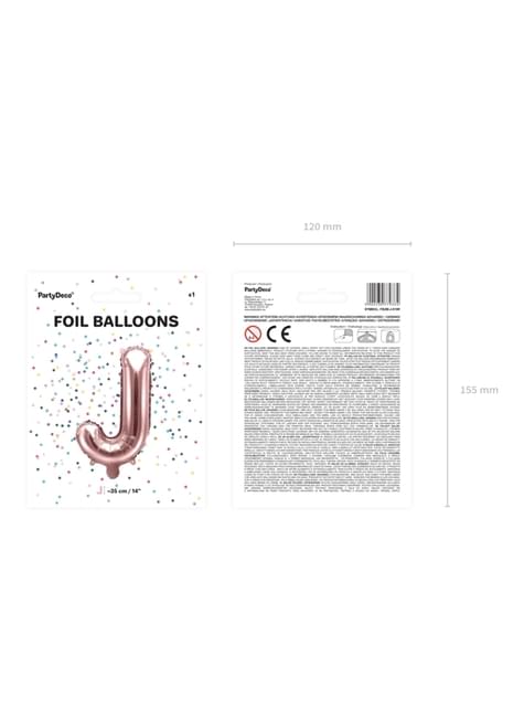Globo foil letra J oro rosa - Partydeco | Funidelia