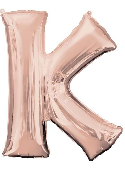 Globo foil letra K oro rosa (83cm) - AMSCAN | Funidelia