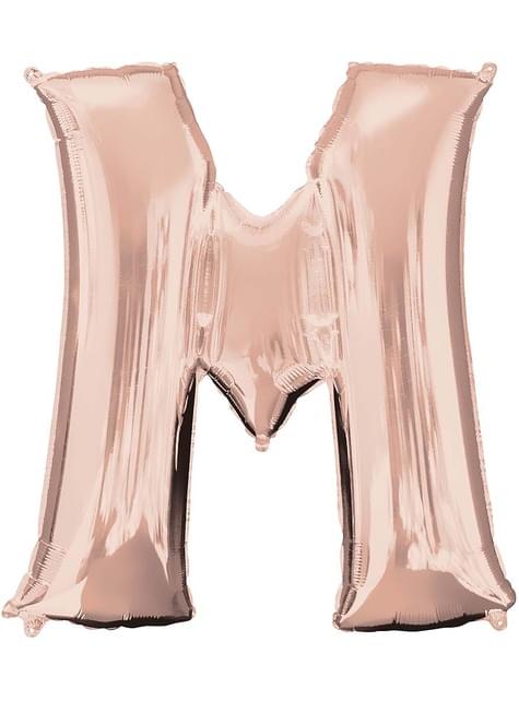 Globo foil letra M oro rosa (83cm) - AMSCAN | Funidelia