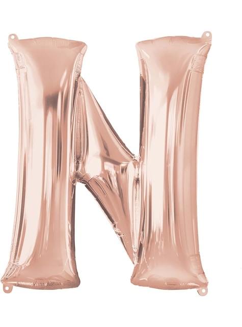 Globo foil letra N oro rosa (81cm) - AMSCAN | Funidelia