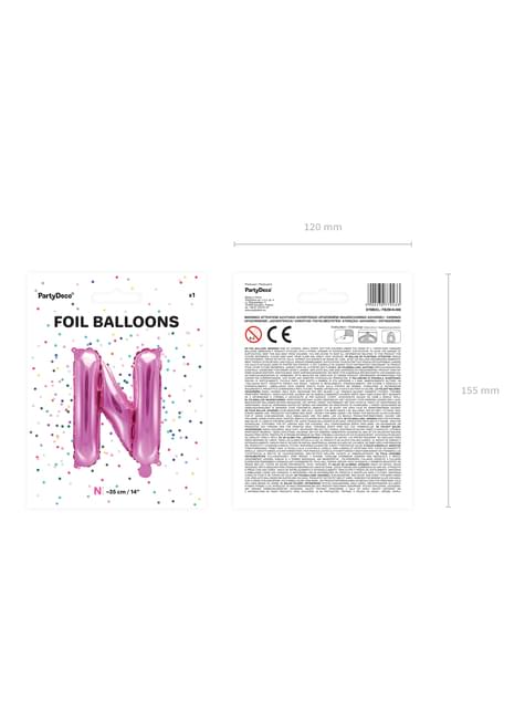 Globo foil letra N rosa oscuro - Partydeco | Funidelia