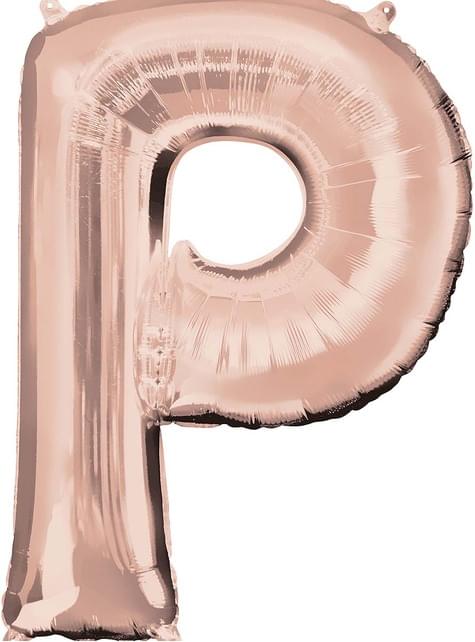 Globo foil letra P oro rosa (81cm) - AMSCAN | Funidelia