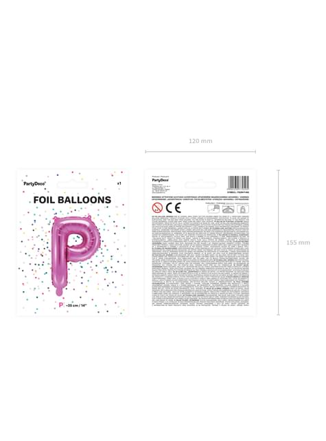 Globo foil letra P rosa oscuro - Partydeco | Funidelia