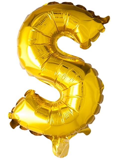 Globo foil letra S dorado (102 cm) - Procos | Funidelia