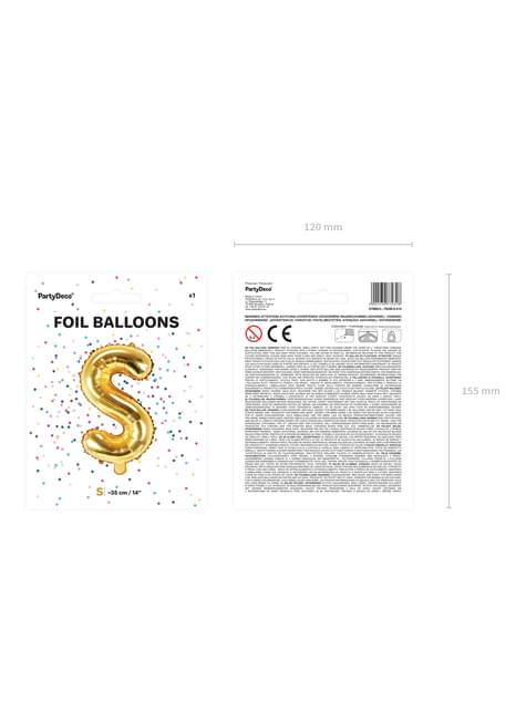 Globo foil letra S dorado - Partydeco | Funidelia