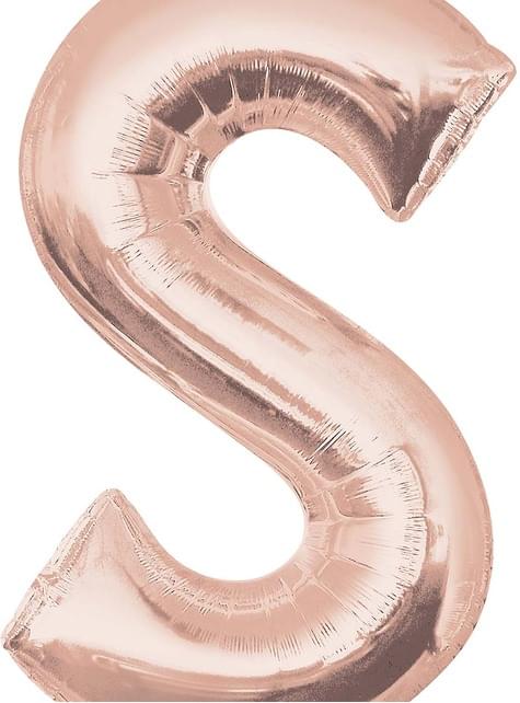 Globo foil letra S oro rosa (88cm) - AMSCAN | Funidelia