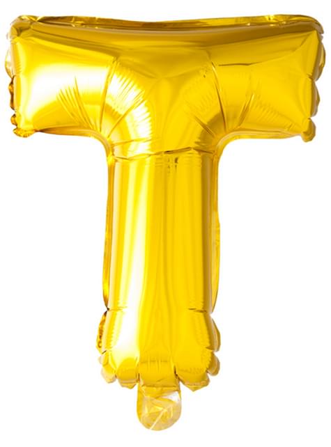 Globo foil letra T dorado (102 cm) - Procos | Funidelia