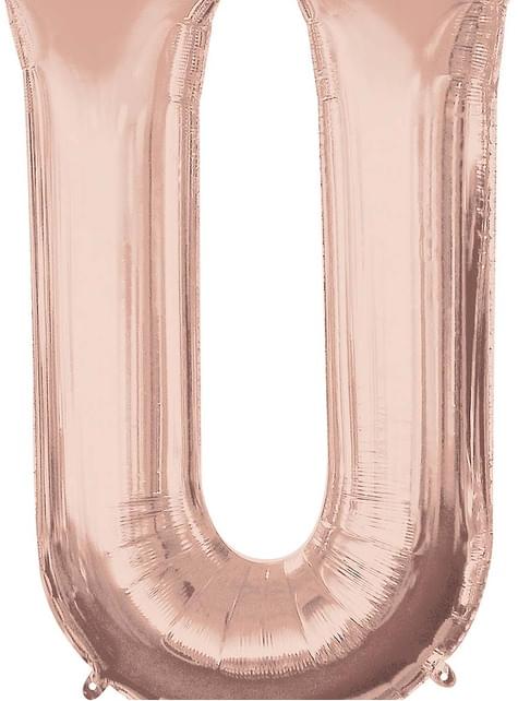 Globo foil letra U oro rosa (83cm) - AMSCAN | Funidelia