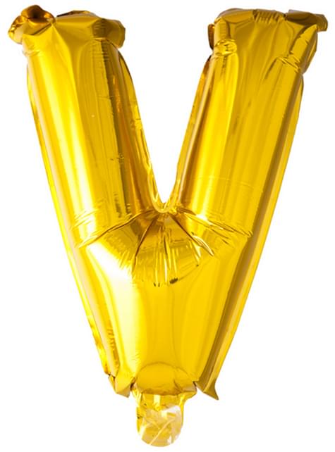 Globo foil letra V dorado (102 cm) - Procos | Funidelia