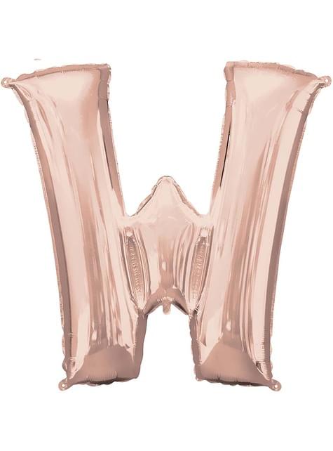 Globo foil letra W oro rosa (83cm) - AMSCAN | Funidelia