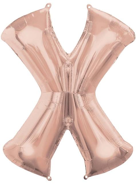 Globo foil letra X oro rosa (88cm) - AMSCAN | Funidelia