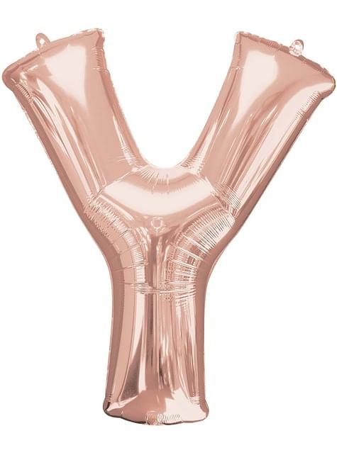 Globo foil letra Y oro rosa (86cm) - AMSCAN | Funidelia