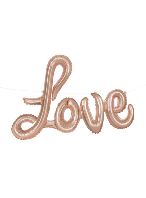 Globo Foil Love oro rosa - Unique | Funidelia
