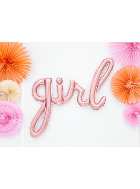Globo Girl dorado (77 cm) - Baby Shower Party - Partydeco | Funidelia