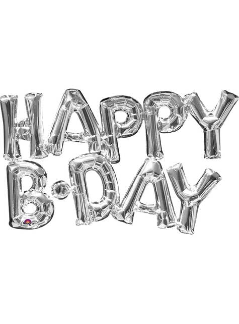 Globo Happy B-Day plateado - AMSCAN | Funidelia