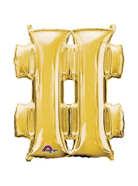 Globo hashtag dorado (40 cm) - AMSCAN | Funidelia