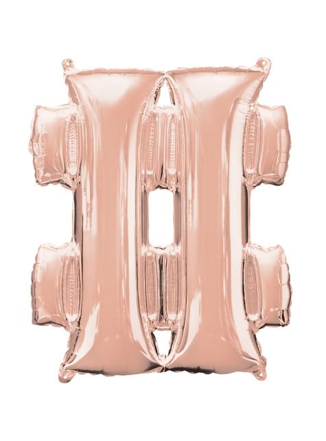 Globo hashtag oro rosa (40 cm) - AMSCAN | Funidelia