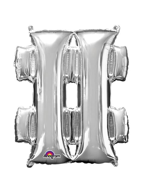 Globo hashtag plateado (40 cm) - AMSCAN | Funidelia