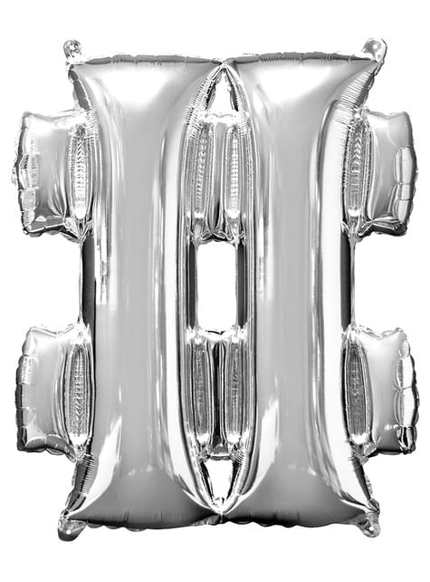 Globo hashtag plateado (86 cm) - AMSCAN | Funidelia