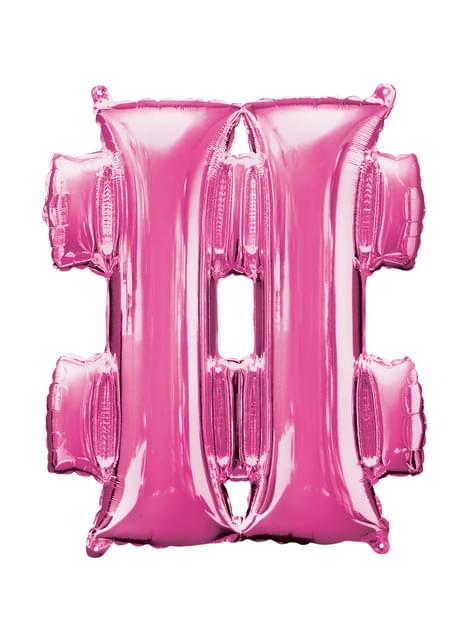 Globo hashtag rosa (40 cm) - AMSCAN | Funidelia