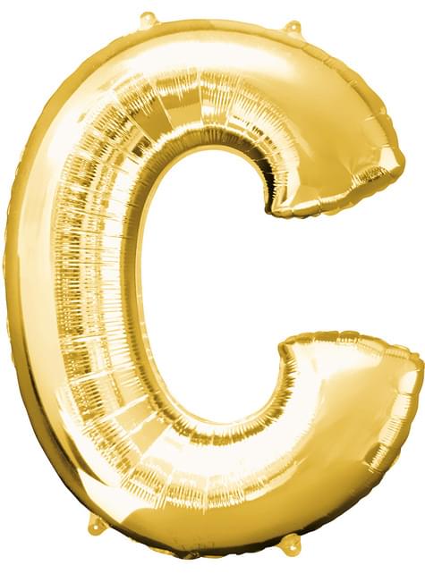 Globo letra C dorado - AMSCAN | Funidelia