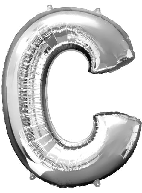 Globo letra C plateado (86 cm) - AMSCAN | Funidelia