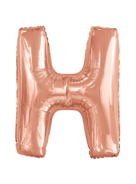 Globo letra H oro rosa (86 cm)