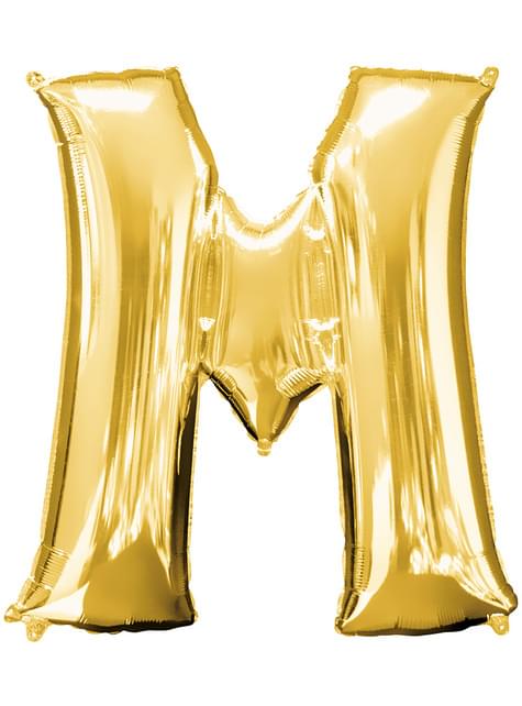 Globo letra M dorado (86 cm) - AMSCAN | Funidelia