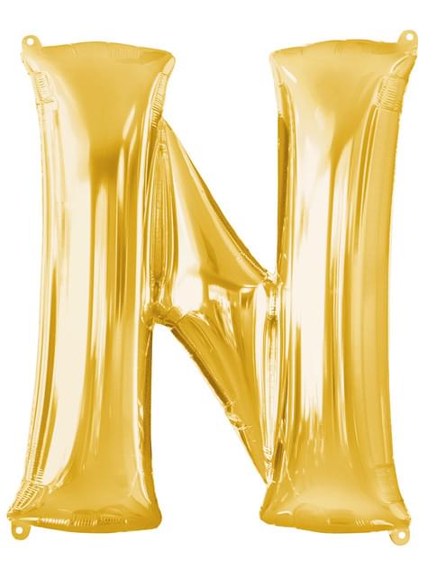 Globo letra N dorado (86 cm) - AMSCAN | Funidelia