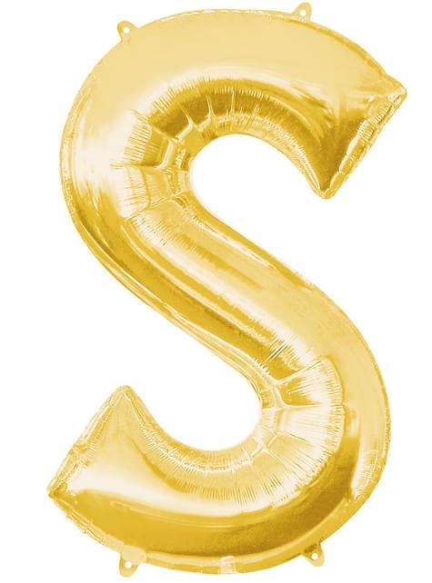 Globo letra S dorado (86 cm) - AMSCAN | Funidelia
